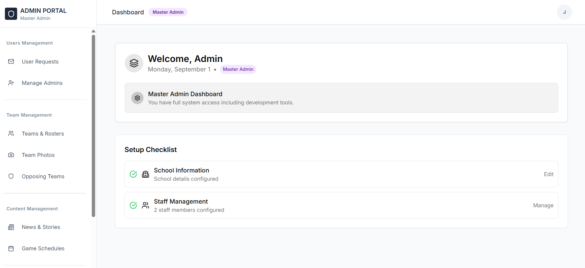 Complete Admin Dashboard